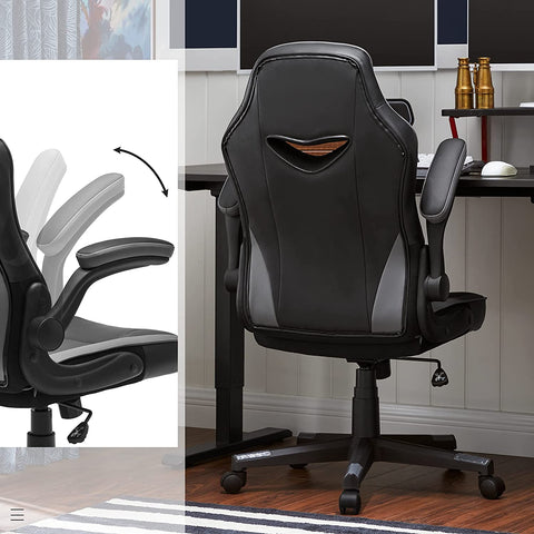 Rootz Office chair - Swivel chair - Ergonomic - Adjustable in height - Artificial leather - Plastic - Black 0 75 x 64 x (110-120) cm