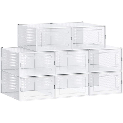 Rootz Schuhkartons – Aufbewahrungsboxen – stapelbar – 8er-Set – Organizer – transparent – ​​28 x 31 x 24,5 x 17,5 cm, 36 x 21 cm