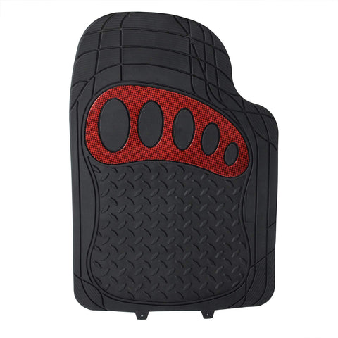Rootz Car Mats - Vehicle Floor Liners - Auto Foot Pads - Car Footwell Covers - Protective Floor Sheets - Vehicle Matting - Black/Red - 48.5x71 cm Front, 48.5x44 cm Rear