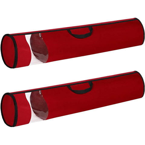 Rootz Opbergtas Voor Inpakpapier - Opbergtas Voor Posters - Set Van 2 - Organizer - Rood - Zwart - Stof - 30 Rollen