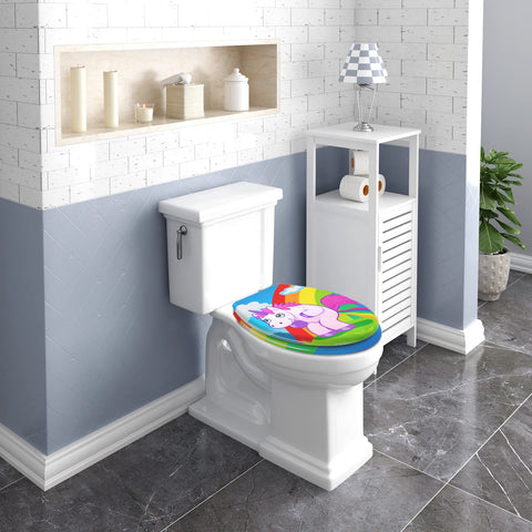 Rootz Toilet Lid - Lavatory Cover - Restroom Topper - Bathroom Closer - Commode Seal - Unicorn Design - 20.0 x 16.1 x 2.8 inches