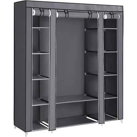 Rootz XXL Kleiderschrank – Stoffschrank – Klappschrank mit 3 aufrollbaren Türen