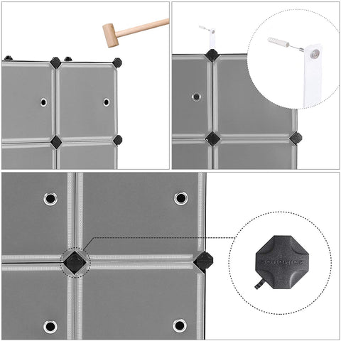Rootz Aufbewahrungssystem – 9 Würfel – Organizer – Aufbewahrung – Kunststoff – Kunststoff – Schwarz – 93 x 31 x 93 cm