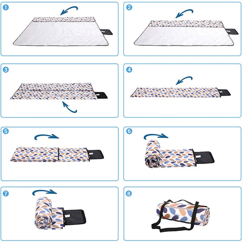 Rootz Picnic Blanket - Fleece - Heat Insulating - Waterproof - Handle - 200 x 200 cm