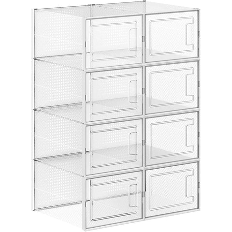 Rootz Schuhkartons – Aufbewahrungsboxen – stapelbar – 8er-Set – Organizer – transparent – ​​28 x 31 x 24,5 x 17,5 cm, 36 x 21 cm