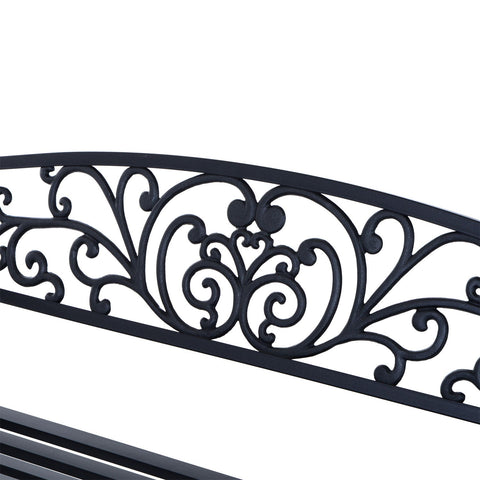 Rootz Gartenbank – Bank – 2-Sitzer-Bank – Metall – Schwarz – 127 x 60 x 85 cm