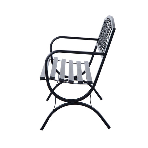 Rootz Gartenbank – Bank – 2-Sitzer-Bank – Metall – Schwarz – 127 x 60 x 85 cm