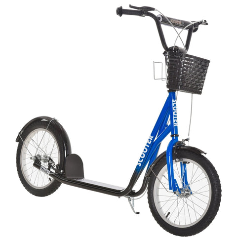 Rootz Step - Kinderstep - Kinderstep - In Hoogte Verstelbaar - Opblaasbare Wielrem - Mandje - Bekerhouder - Spatbord - Blauw/Zwart - 139 cm x 58 cm x 96 cm