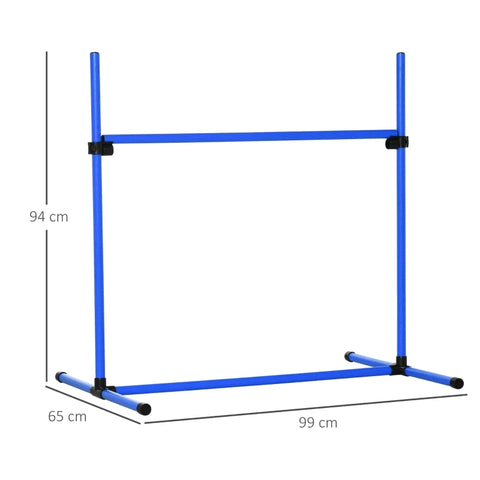 Rootz Dog Hurdle Set - Agility Hurdle Set - Dog Training Set - Dog Training Hurdles - Pet Agility Equipment - Dog Jumping Set - Hurdle Jumping Kit - Blue - 99x65x94cm