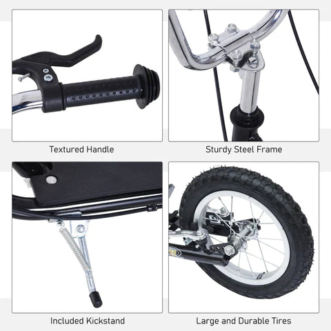 Rootz Kinderroller – Tretroller – Stadtroller – Teenager-Roller – Push-Kick-Scooter für Kinder – verstellbarer Lenker – Doppelbremsen-Ständer – Schwarz