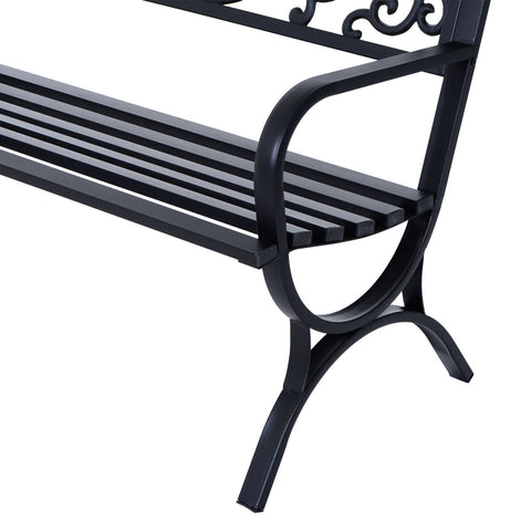 Rootz Gartenbank – Bank – 2-Sitzer-Bank – Metall – Schwarz – 127 x 60 x 85 cm