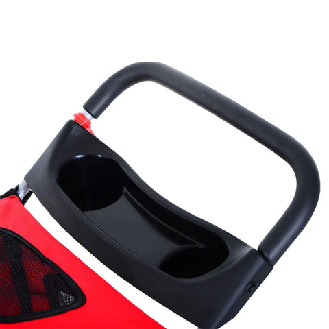 Rootz Dog Stroller - Pet Stroller - Dog Buggy - Dog Stroller For Travel - Foldable Pet Stroller - Dog Travel Buggy - Compact Pet Carriage - Red - 75L x 45W x 97H cm