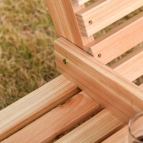 Rootz Hanging Bench - Swing Bench - 3-seater Rocking Chair - Hanging Bench With Folding Table And Cup Holders - Natural Wood - 150 x 75 x 53 cm