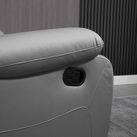 Rootz Relax Chair - Recliner - Tiltable Backrest - Rotatable Recliner - Rocker Function - With Footrest - Steel - Grey - 93 x 100 x 98Hcm