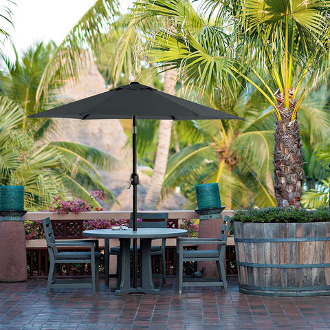 Rootz Parasol - Market Parasol - Garden Parasol - UV Protection - UPF 50+ - Metal - Bendable - Gray - 200 cm