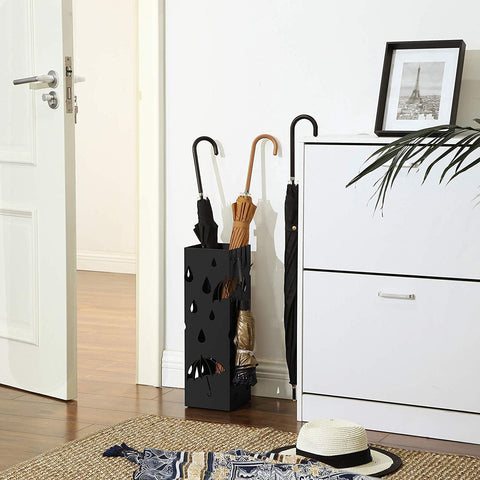 Rootz Metal Umbrella Stand - Umbrella Stand - Umbrella Basket - Umbrella Stand - Black