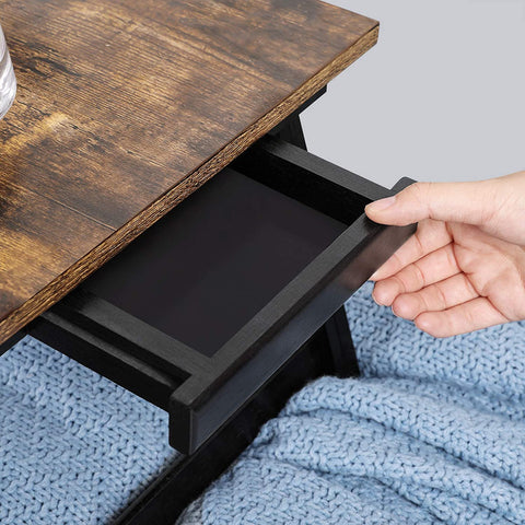 Rootz Laptopstandaard - Laptophouder - Voor Bed en Bank - Ontbijttafel - In Hoogte Verstelbaar - 15,6 Inch - Bruin - Zwart - Industrieel