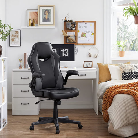 Rootz Office chair - Swivel chair - Ergonomic - Adjustable in height - Artificial leather - Plastic - Black 0 75 x 64 x (110-120) cm