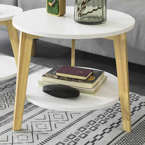 Rootz Set of 2 Side Tables with Storage - Living Room Tables - Coffee Tables Nesting Tables