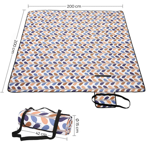 Rootz Picnic Blanket - Fleece - Heat Insulating - Waterproof - Handle - 200 x 200 cm