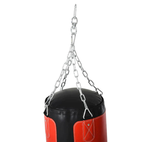 Rootz Punching Bag Set - Boxing Set With Boxing Gloves - Filled Set For Adults - Young People - Hanging Boxing Heavy Bag - Black/Red - 30 x 120 cm