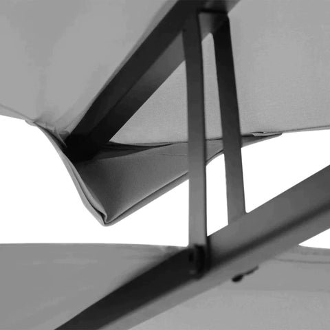 Rootz Replacement Canopy - Gazebo Canopy - Replacement Cover - 2 Tier Top Roof - UV Cover - Sun Awning Shelters - Light Grey - 3 x 4 m