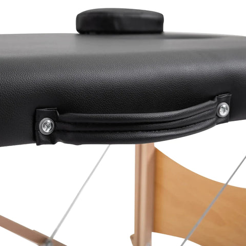 Rootz Massagetafel - Mobiele Massagetafel - In Hoogte Verstelbare Cosmetische Bank - Draagbare Spatafel - Professionele Massagetafel - Zacht En Comfort - Populierenhout - Zwart - 186 X 60 X 58-81 Cm