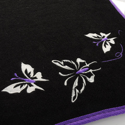 Rootz Car Floor Mats - Auto Carpets - Vehicle Foot Covers - Interior Protectors - Car Matting - Floor Covers - Car Padding - Purple/Black - 66 x 43 cm Front 40x29.5cm