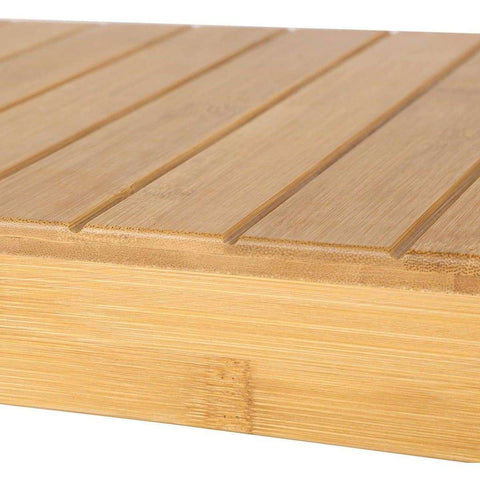 Rootz Schuhregal, Schuhschrank mit Bank, Bambus-Schuhbank mit 3 Ablagen – Badregal – 70 x 28 x 45 cm