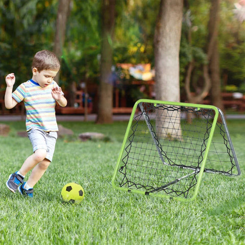 Rootz Rebounder-Netz – Verstellbares Rebounder-Netz – Trainingsziel-Set – Rebound-Wandnetz – Grün/Schwarz – 75 x 75 x 64 cm