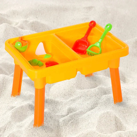 Rootz Children's Sand Toys - Sandbox Table With 23 Pieces - Play Table - Beach Toys - Gaming Table - Multicolored - 59 x 42 x 37 cm