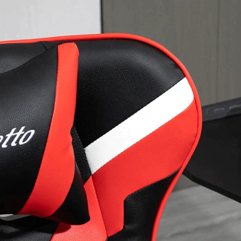 Rootz Relax Chair - Relaxation Chair - With Stool - TV Chair - Upholstered Chair - Game Style - Gaming Chair - Reclining Function - 130° Tiltable - Black/Red - 67 x 82.5 x 103 cm