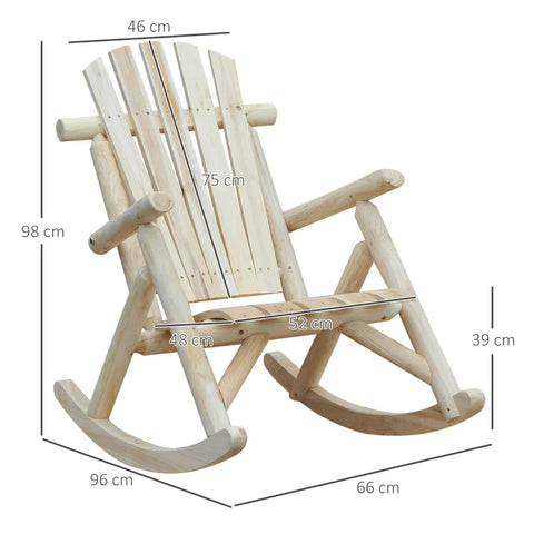 Rootz Rocking Chair - Swing Chair - Swing Garden Chair - Relaxation Chair - Natural - W66 x D96 x H98cm