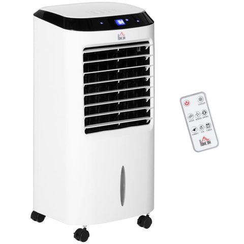 Rootz Air Cooler - Mobile Air Conditioner - With Air Humidification - Water Cooling Air Conditioner - 8h Timer Remote Control - White/Black - 38.2 x 31.6 x 76 cm