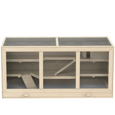 Rootz Hamsterkäfig – Syrischer Hamster – Mäuse, Ratten – Mäuse, Nagetiere – Kleintierstall – natürliche Holzfarbe – 115 L x 60 B x 58 H cm