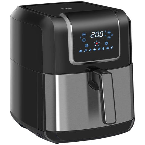 Rootz Heißluftfritteuse – 1700 W mit 8 Menüs – LED-Anzeige – antihaftbeschichteter Korb für gesundes, ölfreies Kochen – Schwarz – 36,5 x 29 x 33,8 cm
