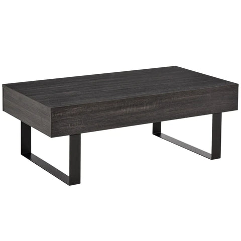 Rootz Offee Table - Side Table - Sofa Table - TV Table - Living Room Table - Table - With Drawer - Shelves -  Chipboard + Metal - Dark Gray - 110x60x40 cm