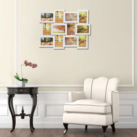 Rootz Photo Frame - Collage Photo Frame - Wall Mounted Photo Frame - Picture Frame - Wall Photo Frame - Decorative Photo Frame - Gallery Photo Frame -  White - 61 x 46.5 cm