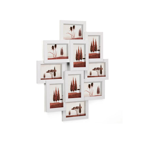 Rootz Photo Frame - Collage Photo Frame - Wall Mounted Photo Frame - Picture Frame - Wall Photo Frame - Decorative Photo Frame - Gallery Photo Frame -  White - 60 x 49.3 x 3.6 cm (W x H x D)