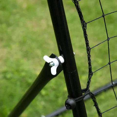 Rootz Rebounder - Football Rebounder - Kickback Goal Rebound Wall Net - Metal Tube + PE Fabric - Black - 96 x 80 x 96 cm