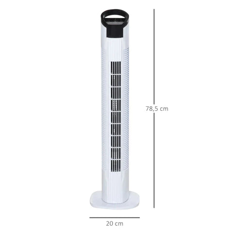Rootz Tower Fan - Pedestal Fan - PP Plastic - Fan With Remote Control - Black + White - 20 cm x 20 cm x 78.5 cm