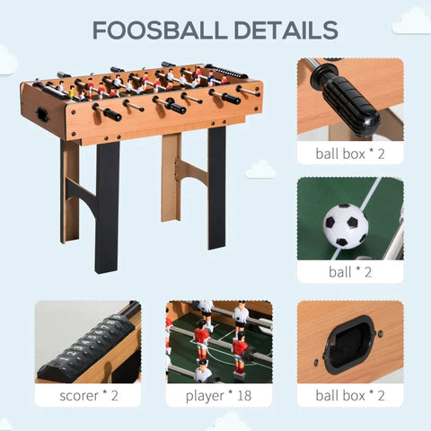 Rootz 4 In 1 Multi Game Table - Table Football - Table Football - Kicker Hockey Billiard - Table Tennis - 87x43x73cm