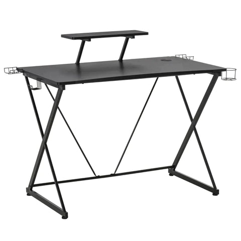 Rootz Gaming Desk - Gaming Table - Computer Desk - Writing Table - Black - 106 cm x 60 cm x 93.5 cm
