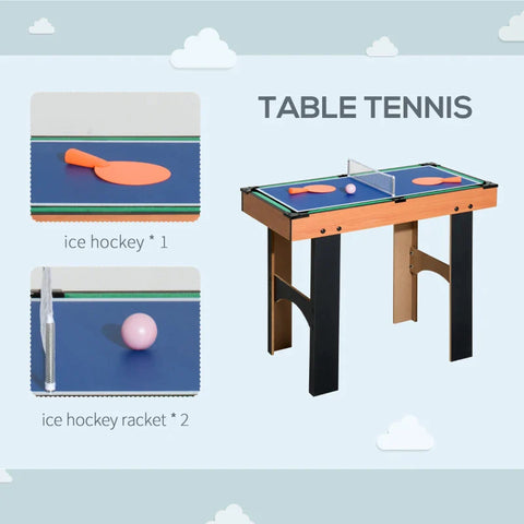 Rootz 4 In 1 Multi Game Table - Table Football - Table Football - Kicker Hockey Billiard - Table Tennis - 87x43x73cm