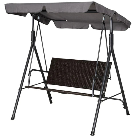 Rootz Swing Chair - Hammock Swing - Garden Swing Bench - 2 Seater - Adjustable - Sun Canopy - 140 x 110 x 151 cm