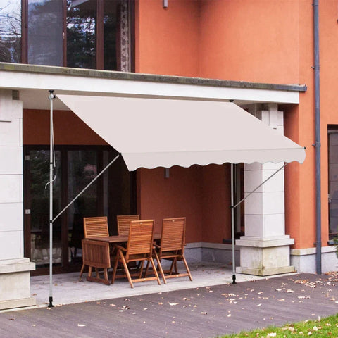 Rootz Luifel - Knikarmluifel - Klemluifel - Zonwering - Klaparm Handslinger - Balkon - Beige - 300 x 150 cm