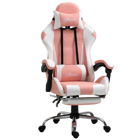 Rootz Gaming Chair - Office Chair - Computer Chair - Swivel Chair - Desk Chair - Pink - 64 cm x 67 cm x 127 cm