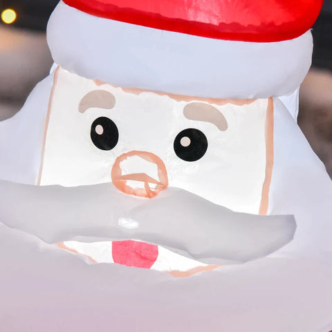 Rootz Santa Claus - Christmas Santa Claus - Snowman - LED Christmas Inflatables - Christmas Figure Motif Decor - Santa Claus Inflatable Decor - Red - L 70 x W 45 x H 120 cm