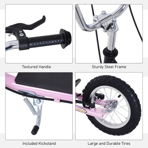 Rootz Kinderroller – Tretroller – Stadtroller – Teenager-Roller – Push-Kick-Scooter für Kinder – verstellbarer Lenker – Doppelbremsen-Ständer – Pink
