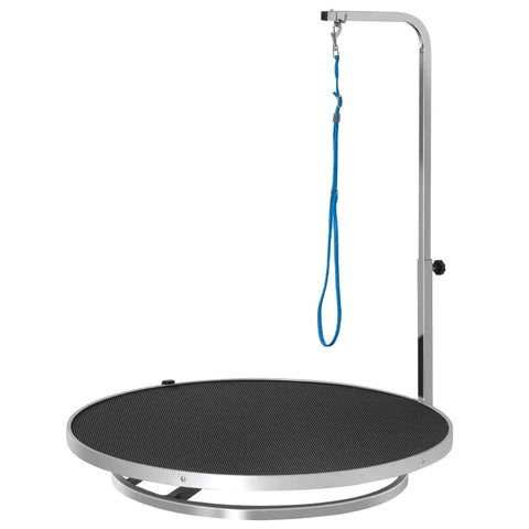 Rootz Hundepflegetisch – Haustierpflegetisch – drehbarer Trockentisch mit verstellbarem Arm – rutschfester Tisch – oberes Verriegelungssystem – Aluminium – Sicherheitsleine – Ø65 x H10
